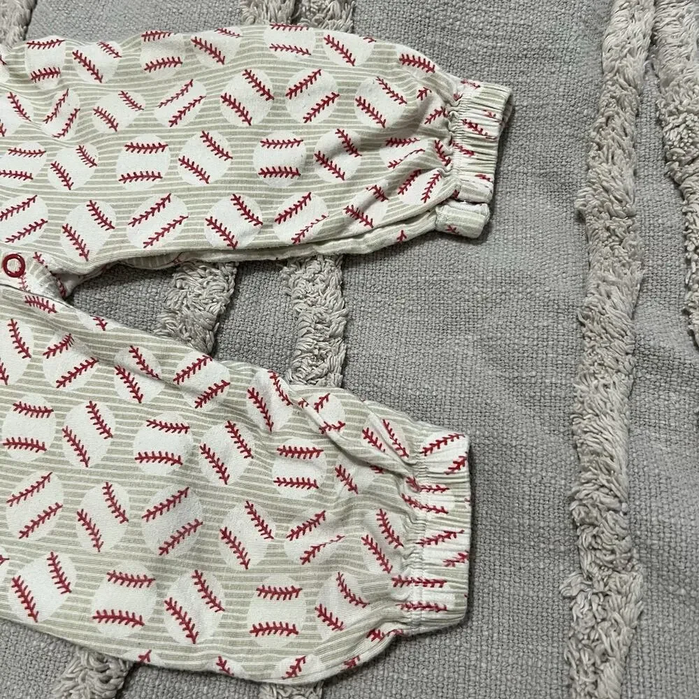 Mudpie Baby Boy Baseball One Piece 3-6 mo